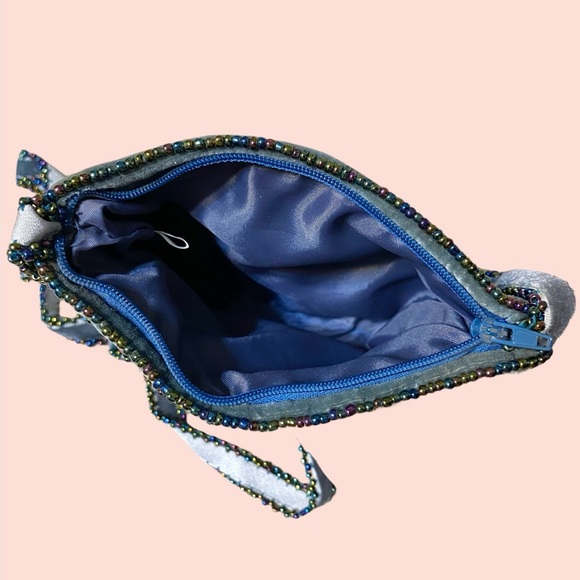 Feathered & Beaded Velvet Bohemian Crossbody Purse - Picture 4 of 6